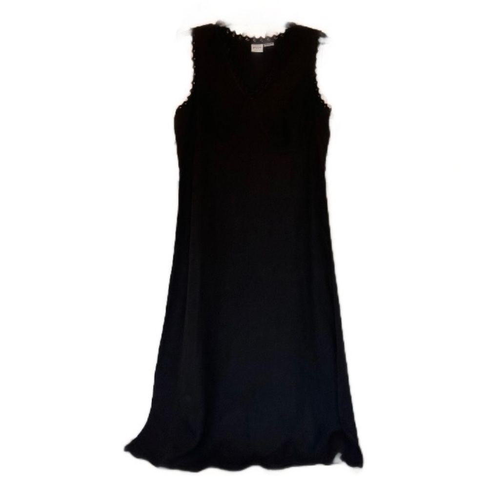 CP SHADES  100% Linen Sleeveless Maxi Dress Black EUC Size L